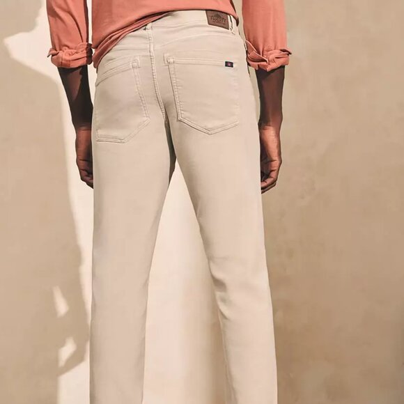 NEW FAHERTY Men's Stretch Terry 5 Pocket Pants Size 34 Stone Color - Picture 1 of 5